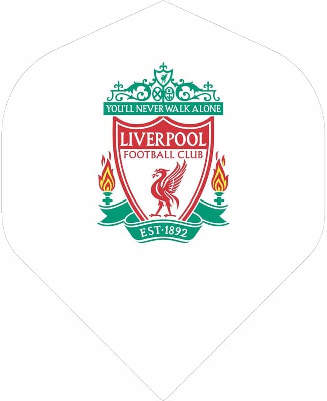 LIVERPOOL FC DART FLIGHTS - OFFICIAL LICENSED - NO2 - STANDARD SHAPE - LFC - F2 - WHITE - MAIN CREST