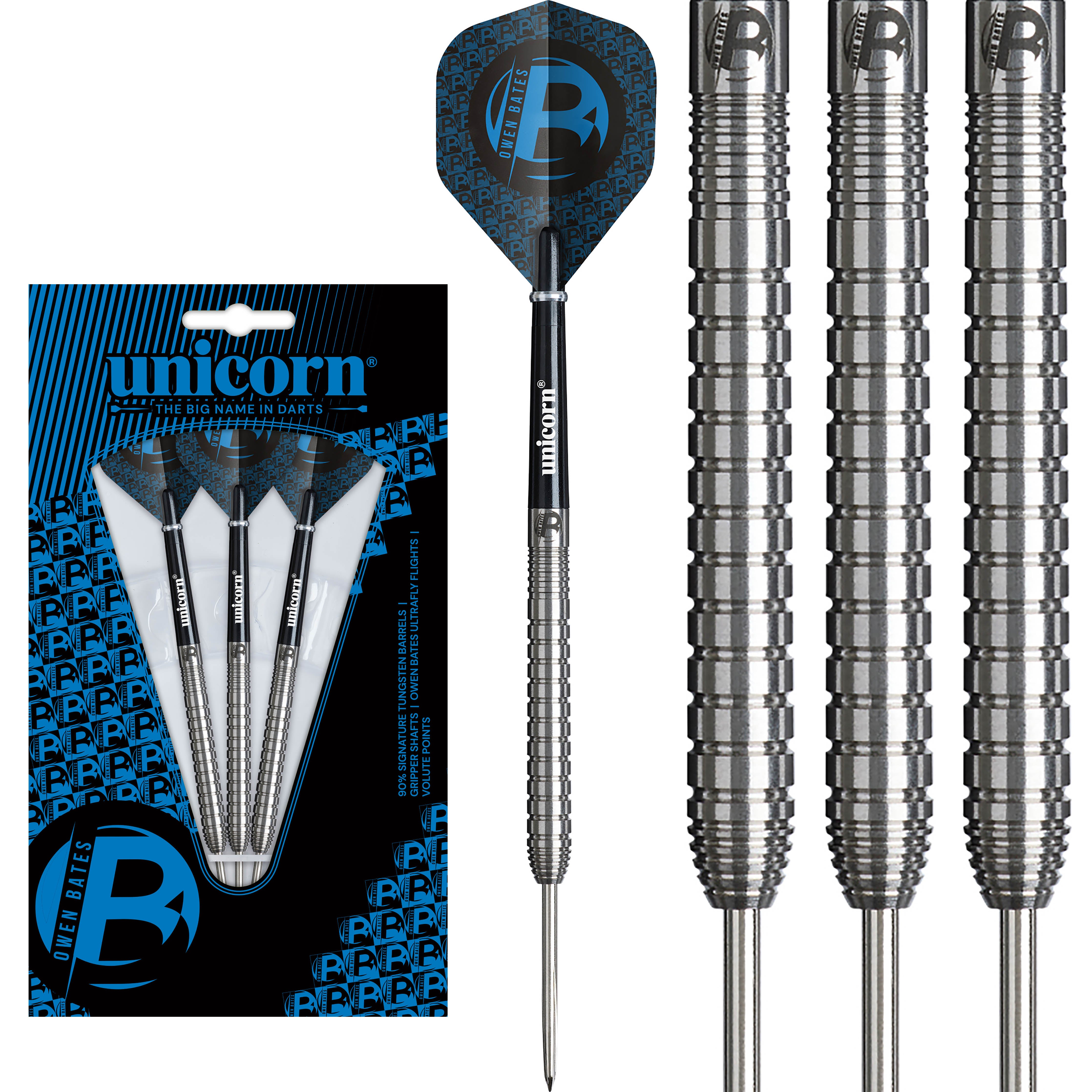 Unicorn Owen Bates Contender - 90% Tungsten Darts - 24g