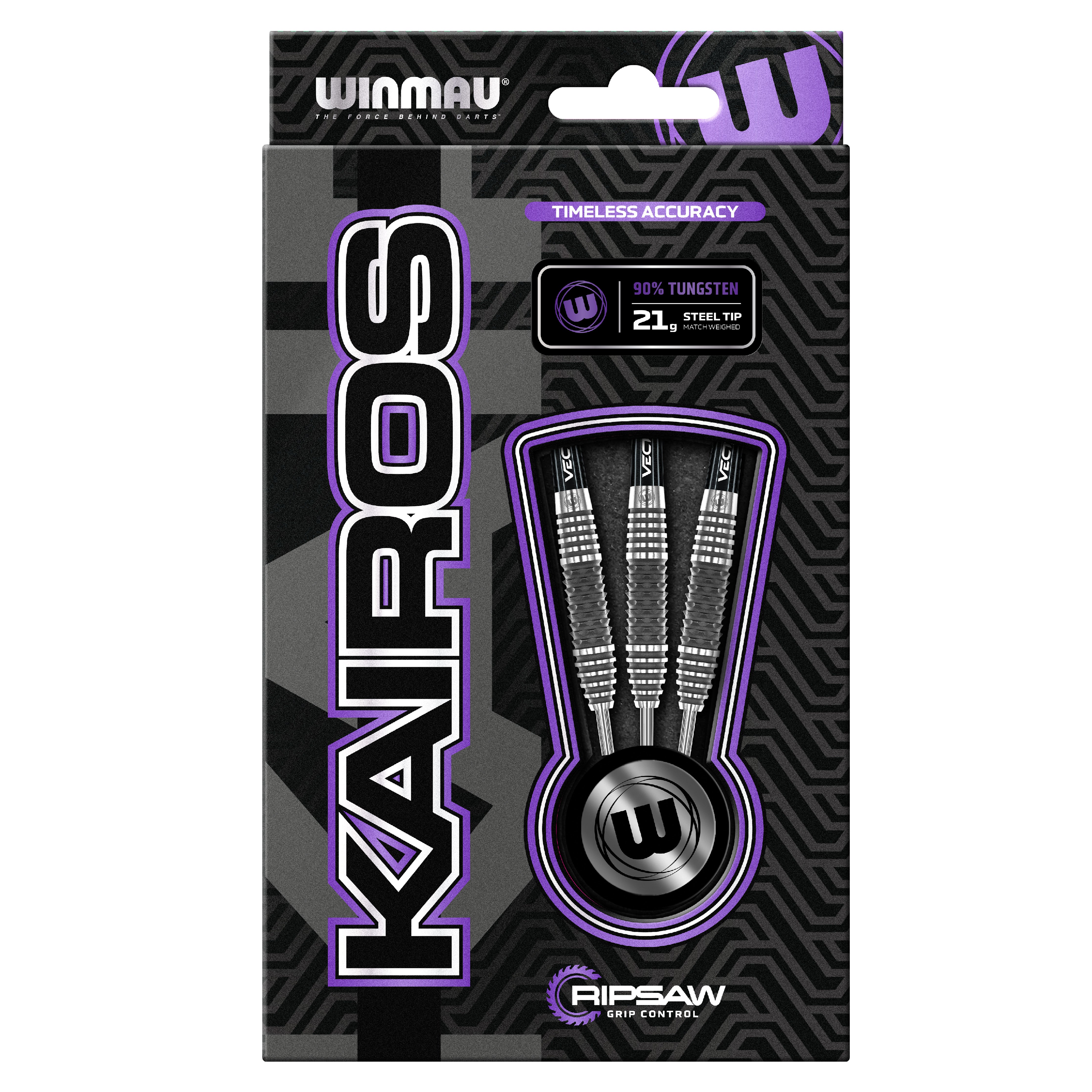 Winmau Kairos Steel Tip Darts Set - 90% Tungsten - 21g 23g