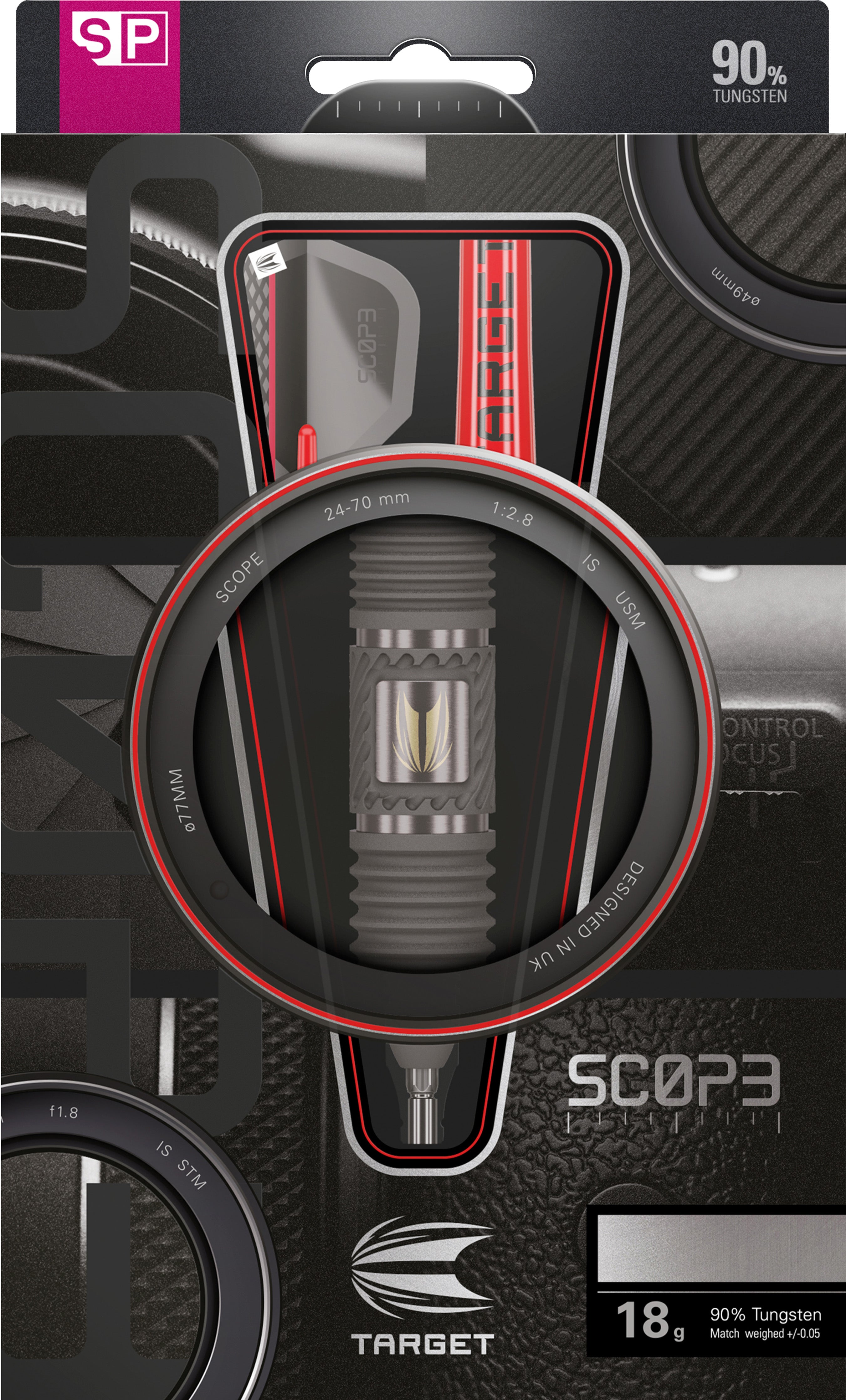 Target Scope 02 SP Steel Tip Darts Set 2024 - 90% Tungsten - 23g 24g 25g