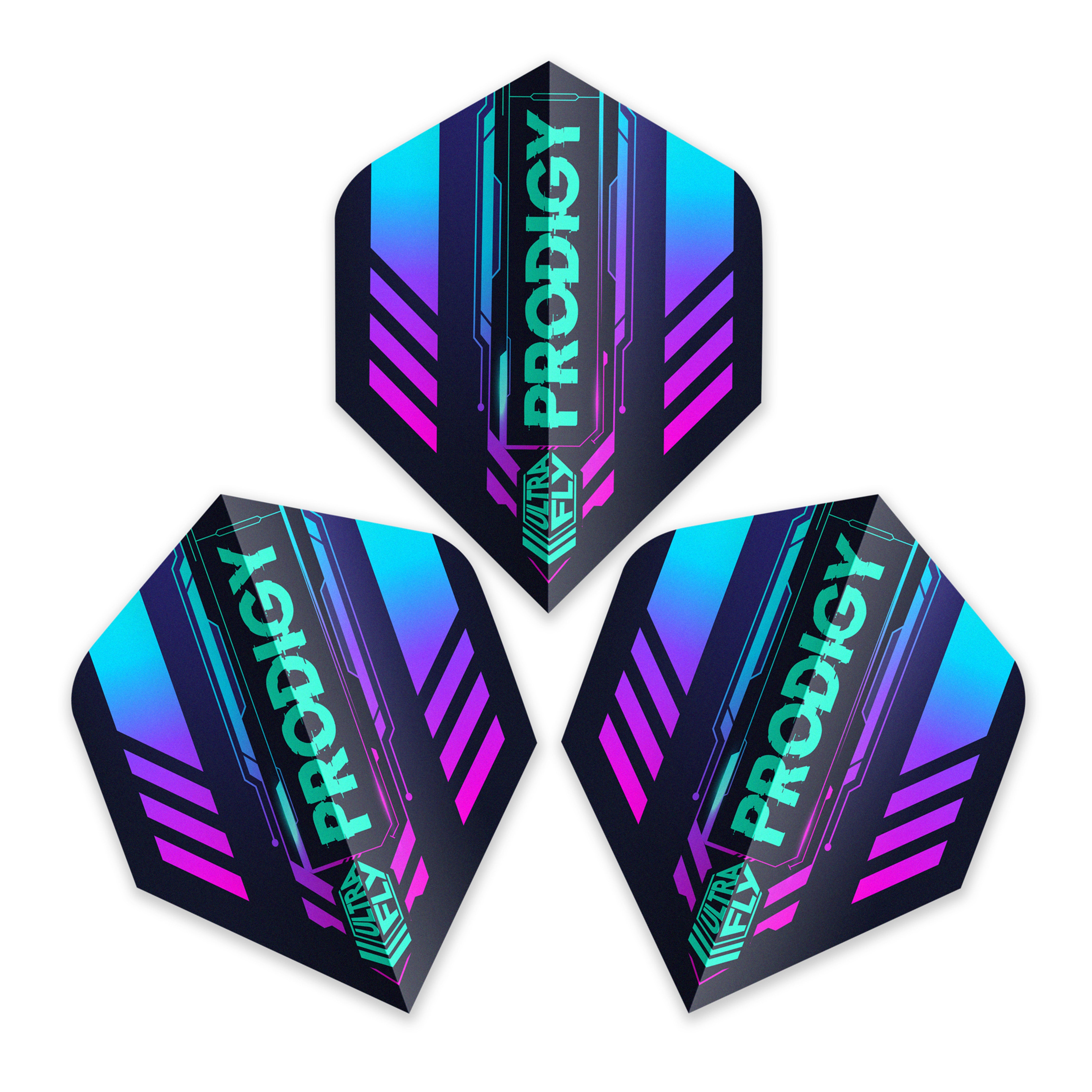 Unicorn Ultrafly. 100 Prodigy Dart Flights - Big Wing and Plus Shape