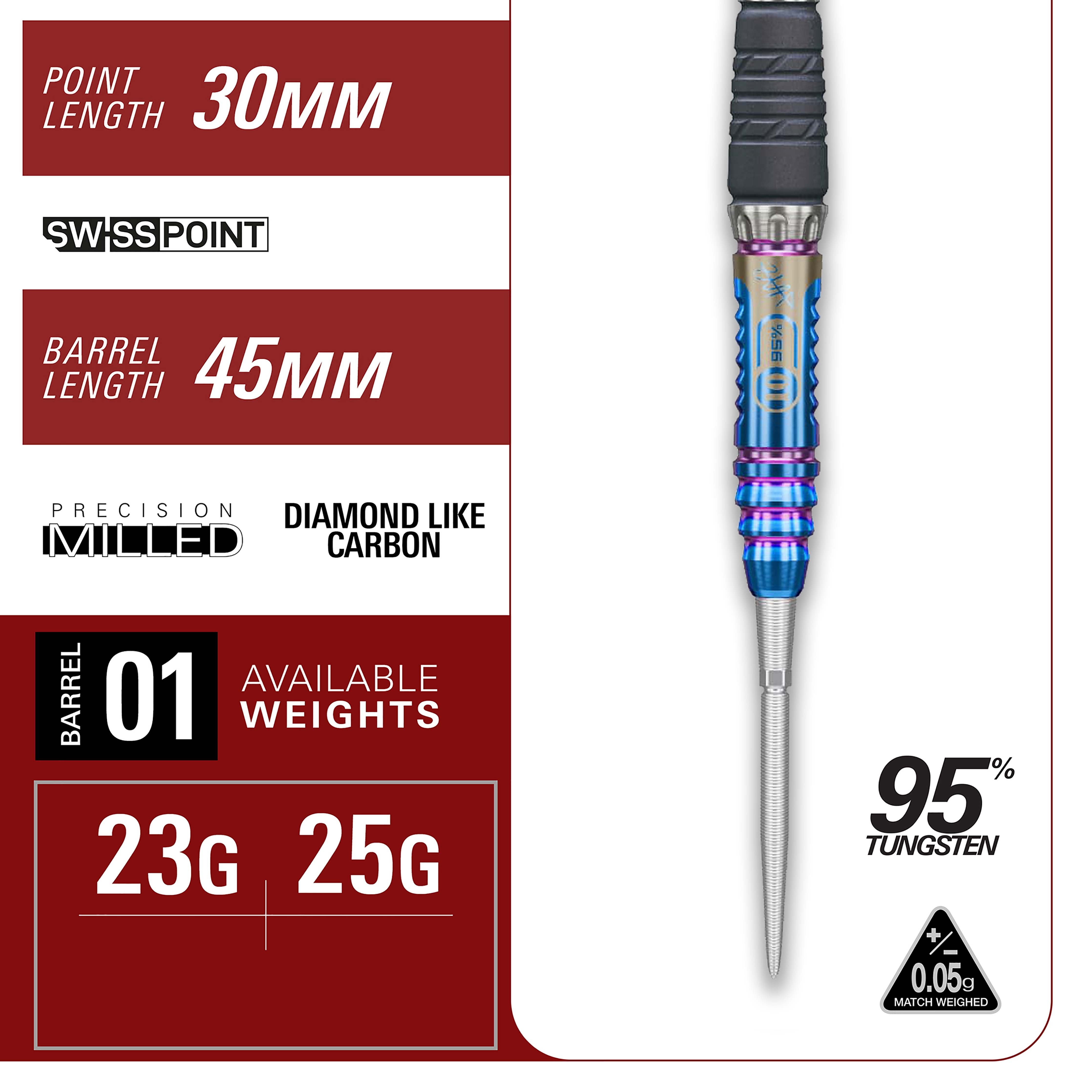 Target Japan Rising Sun Gen 10 - Haruki Muramatsu - 95% Tungsten SP Darts - 23g 25g