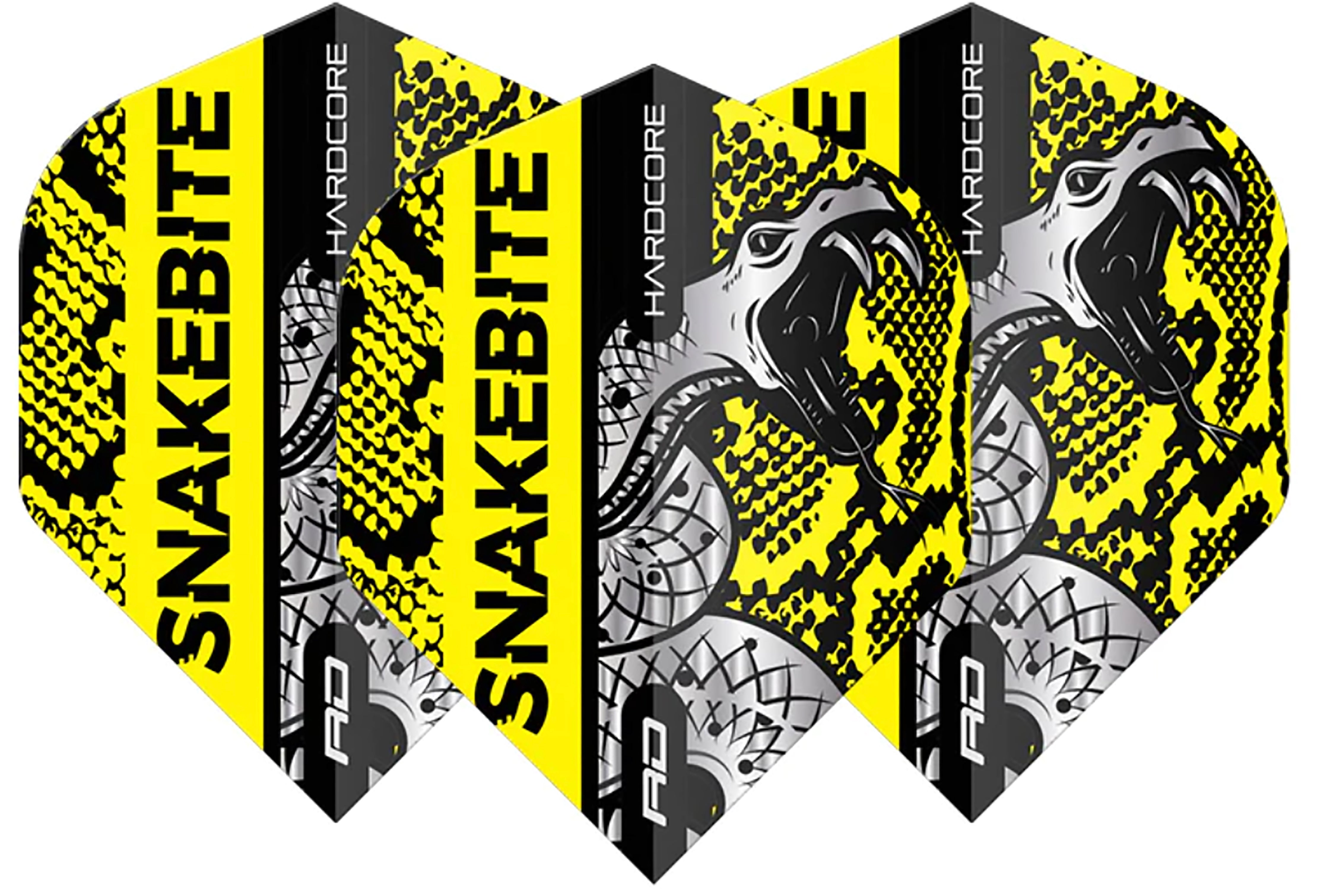 Red Dragon Peter Wright - Snakebite - Hardcore - Coiled Snakeskin - Yellow Dart Flights