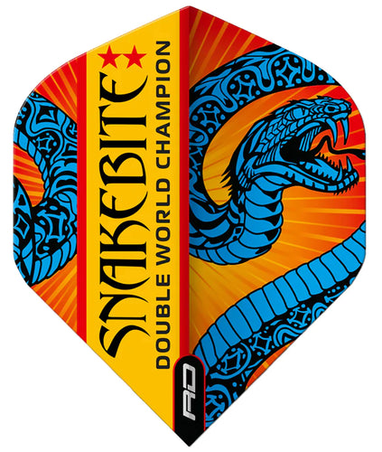 Red Dragon Peter Wright - Snakebite - Hardcore - World Champion - Blue & Orange - Dart Flights