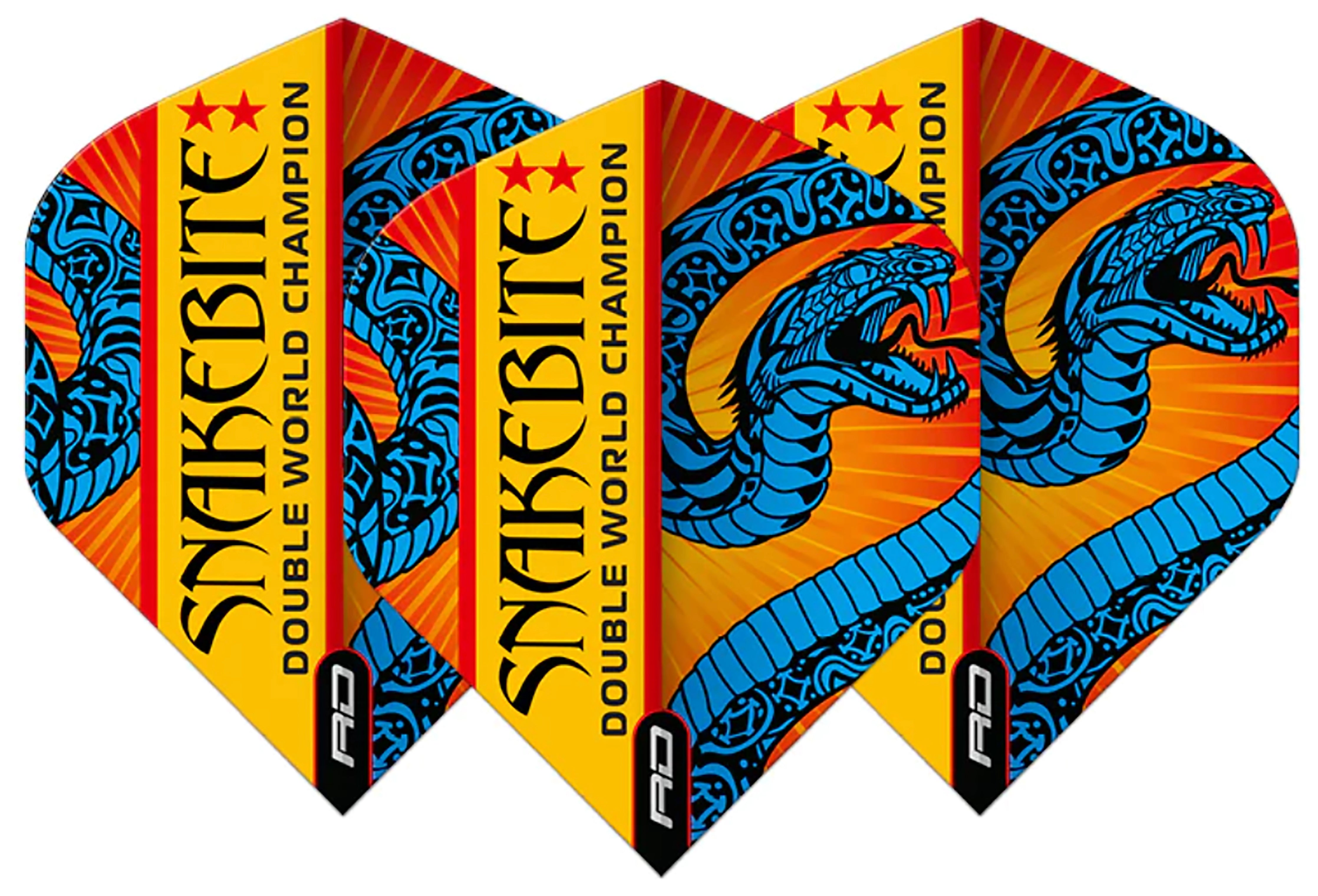 Red Dragon Peter Wright - Snakebite - Hardcore - World Champion - Blue & Orange - Dart Flights