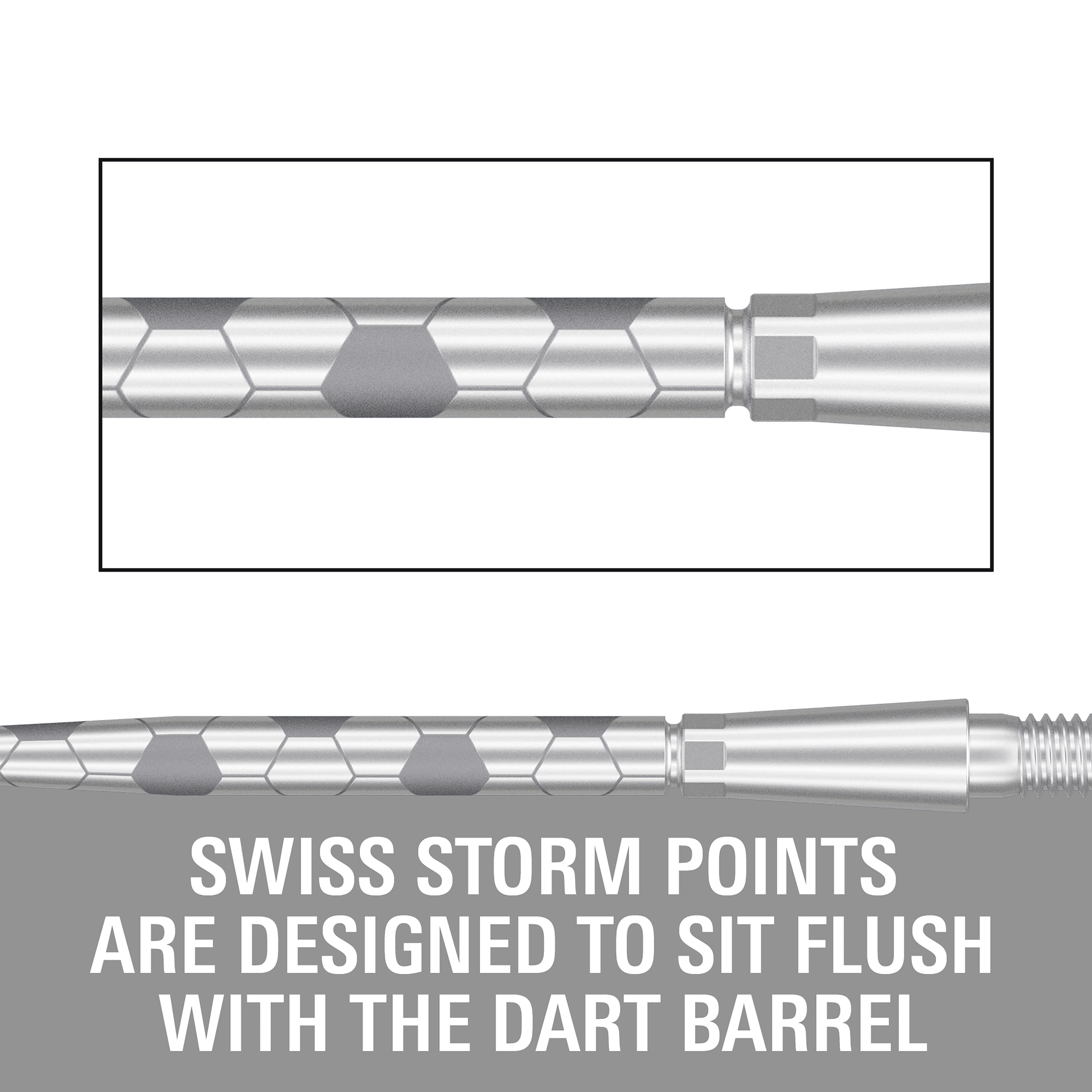 Target Swiss Storm Onyx - Dart Points - 26mm 30mm 35mm - Silver