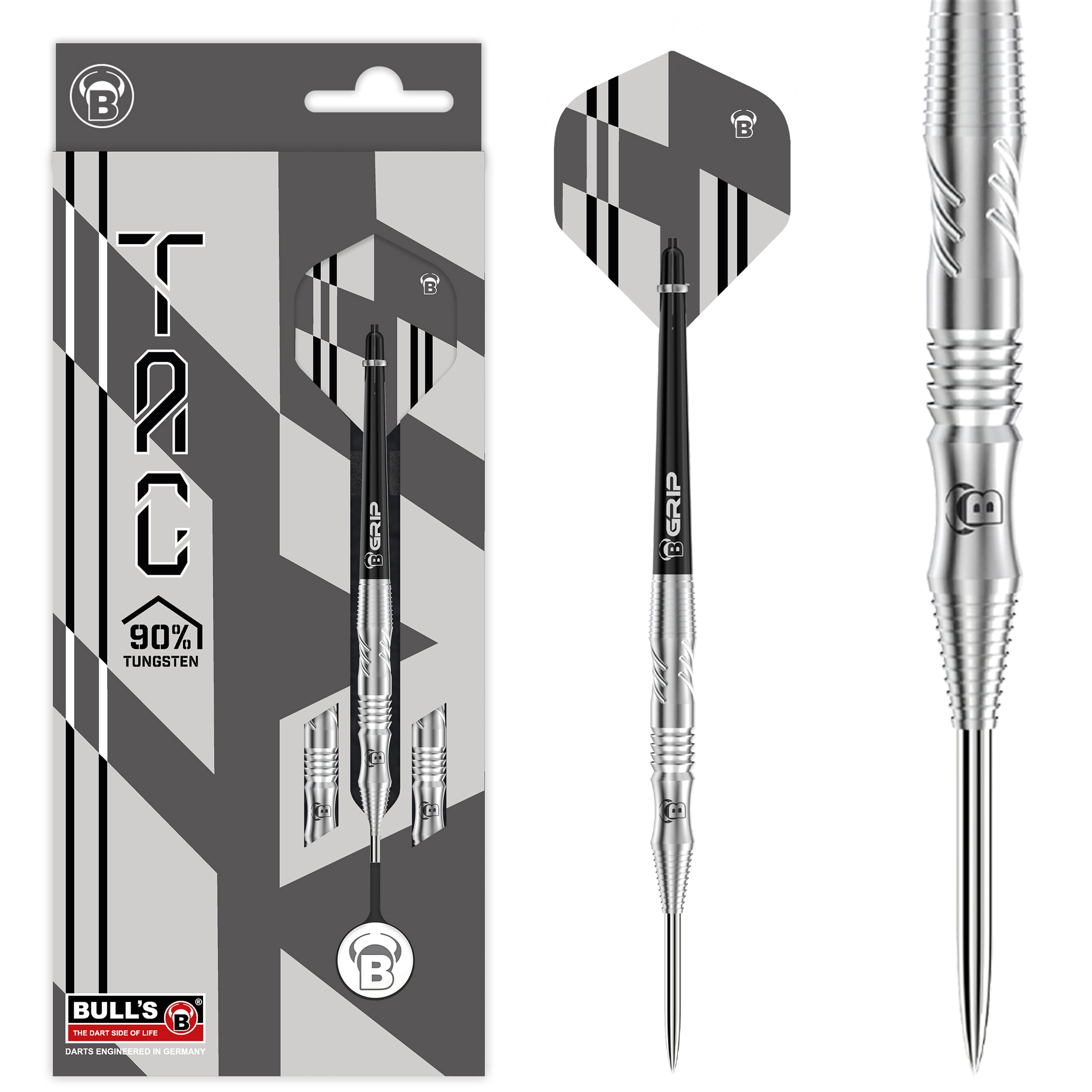 BULL'S Tac T1 Steel Tip Darts - 90% Tungsten - 21g 23g 25g