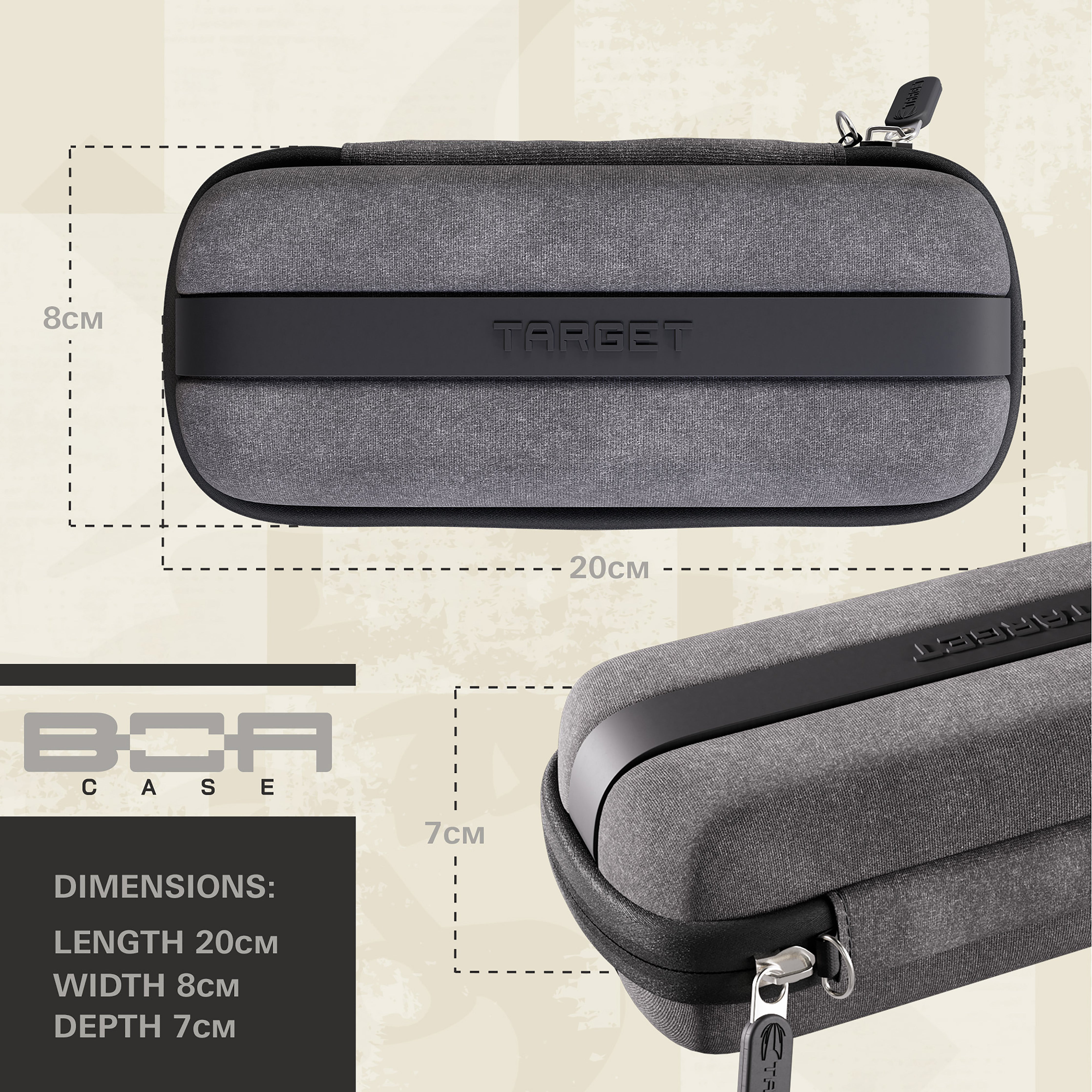Target Boa Dart Case - Grey & Light Grey