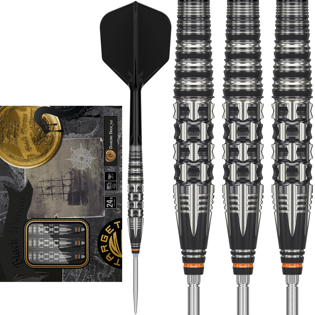 Target Japan Black Marque SP Steel Tip Darts Series - 90% Tungsten - Gen 4 Dancing Duck 4.0 - 24g 25g