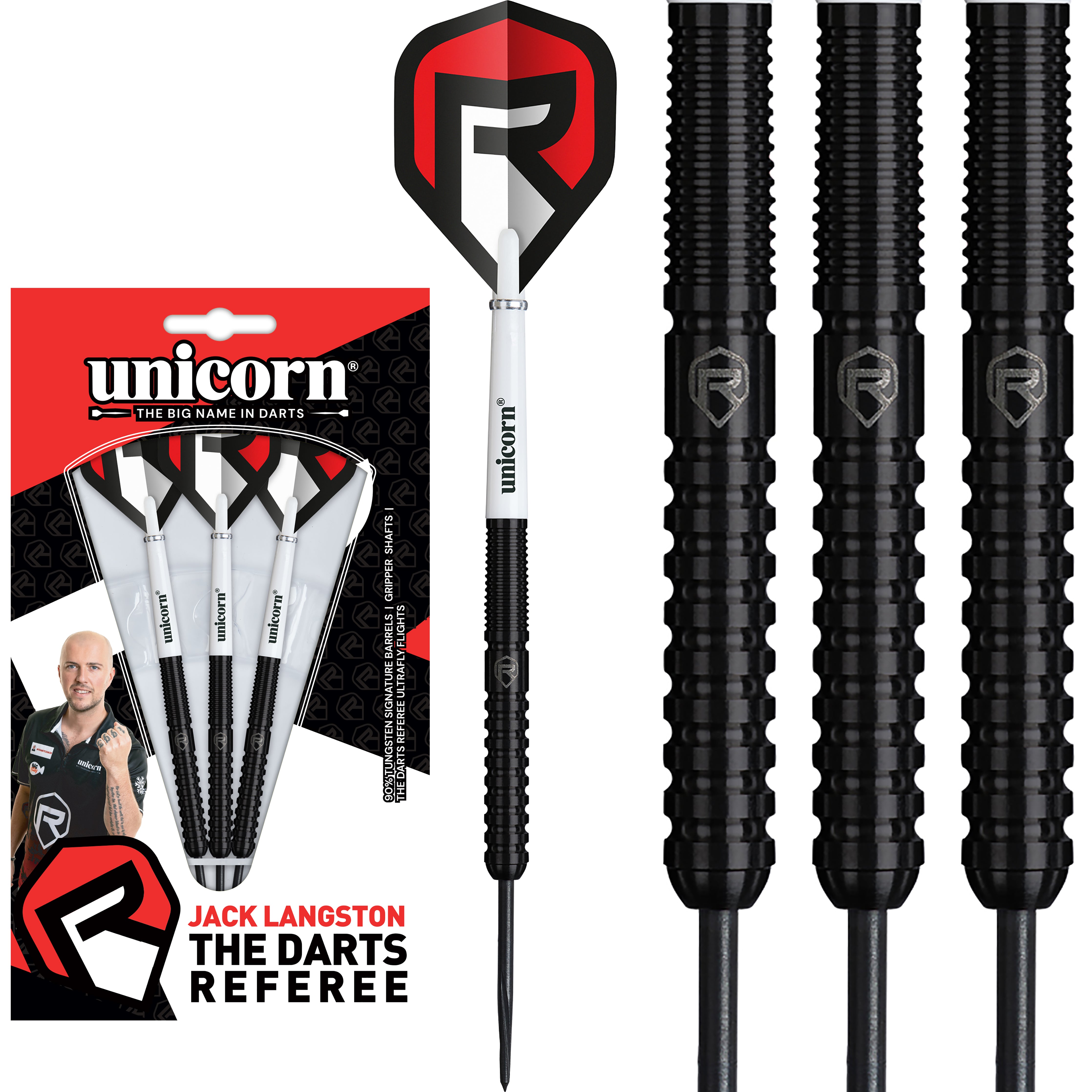Unicorn Jack Langston - The Darts Referee - 90% Tungsten Darts - 22g 24g 26g