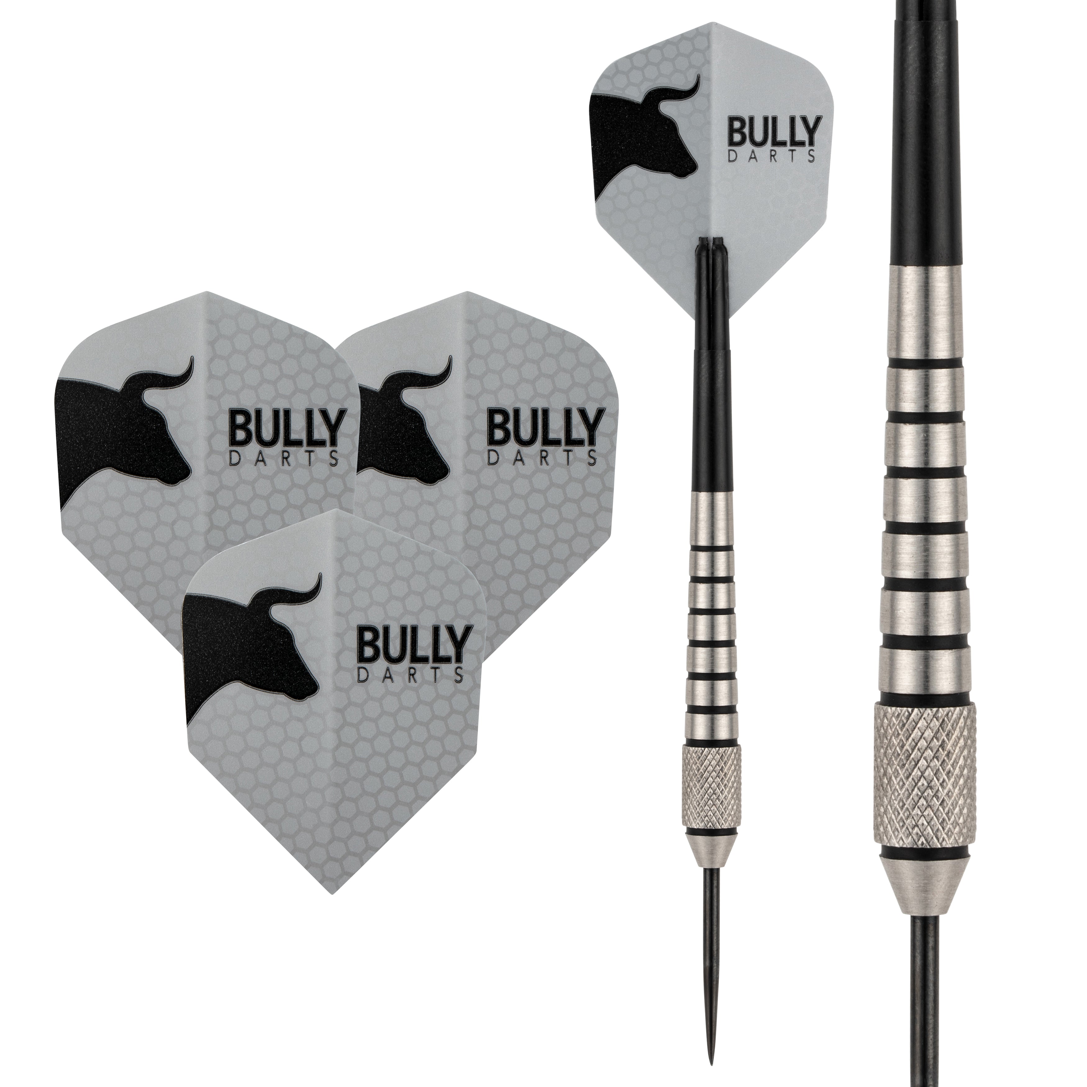 Bully 4 - 85% Tungsten Darts - Dart Flights - Stems - Wallet - 28g 30g 34g