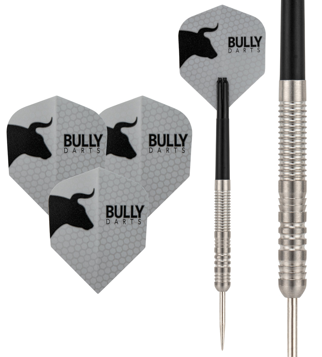 Bully 9 - 90% Tungsten Darts - Dart Flights - Stems - Wallet - 22g 24g 26g