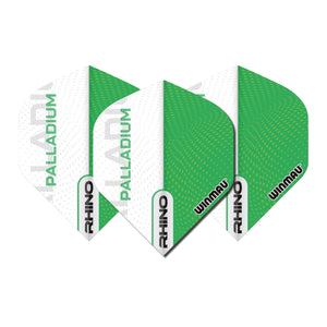 Winmau Rhino - Extra Thick - Palladium Green & White  - Dart Flights - Standard Shape