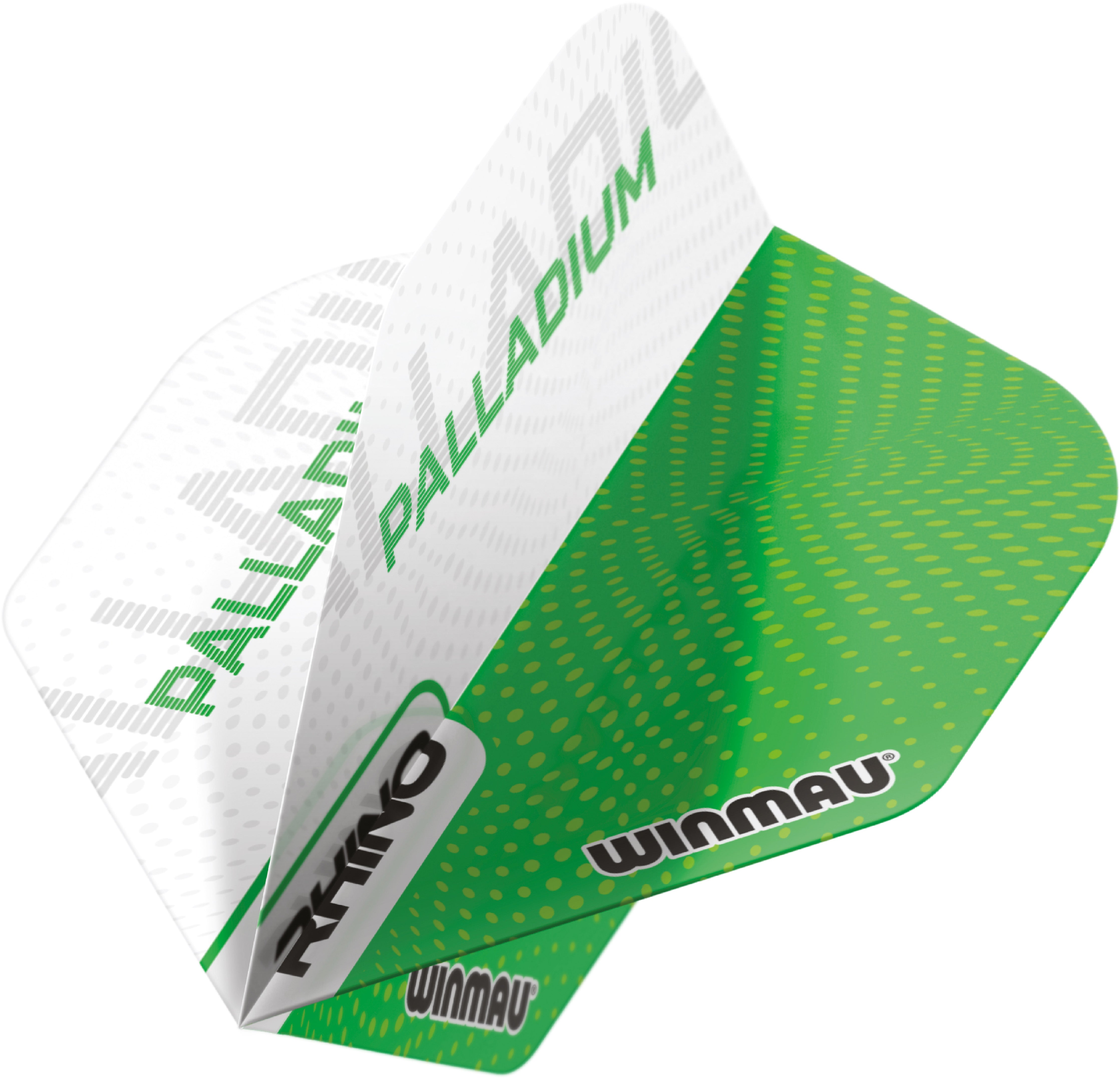 Winmau Rhino - Extra Thick - Palladium Green & White  - Dart Flights - Standard Shape