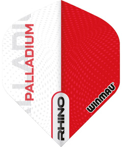 Winmau Rhino - Extra Thick - Palladium Red & White  - Dart Flights - Standard Shape