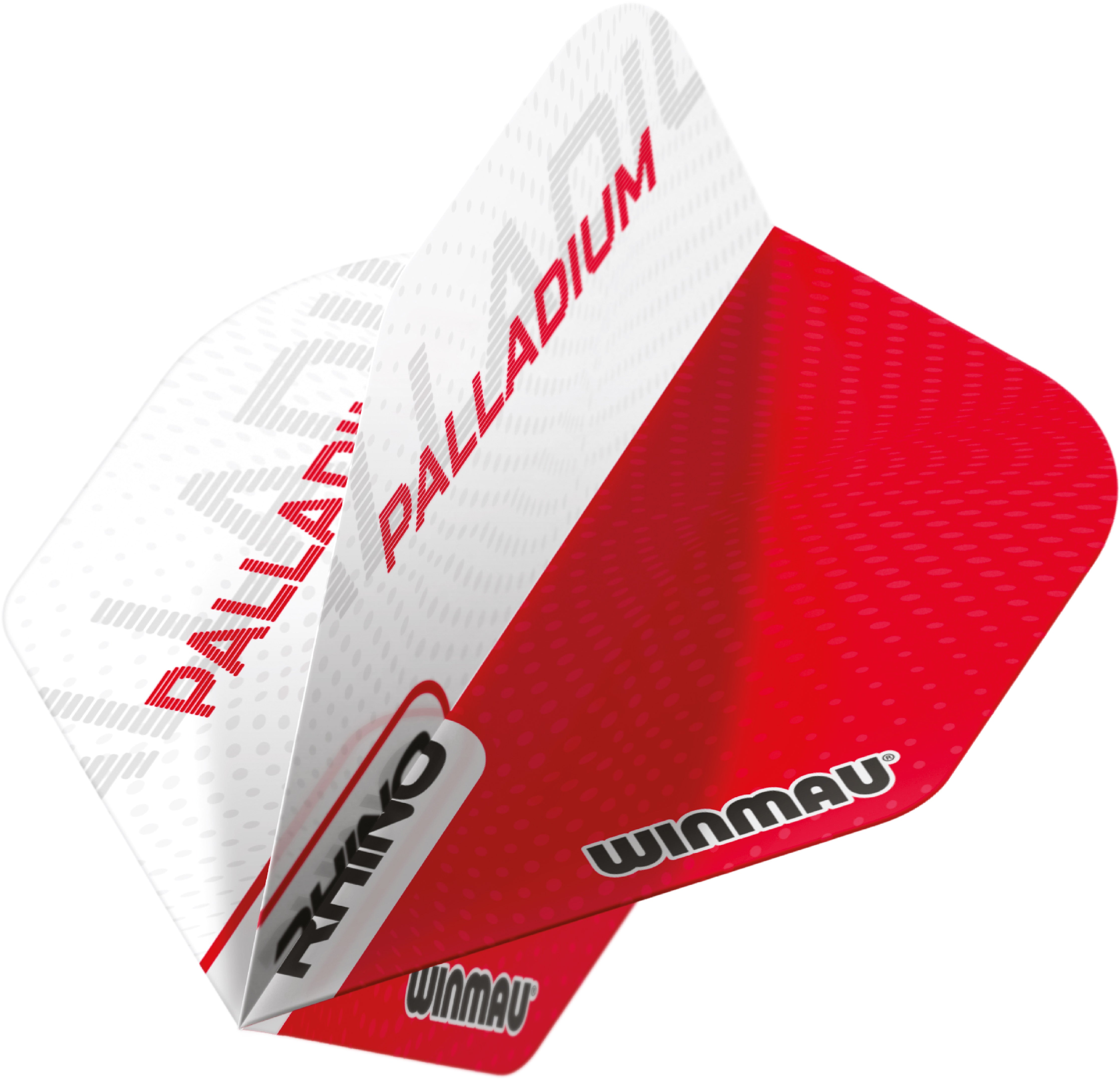 Winmau Rhino - Extra Thick - Palladium Red & White  - Dart Flights - Standard Shape