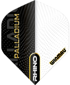 Winmau Rhino - Extra Thick - Palladium Black & White  - Dart Flights - Standard Shape