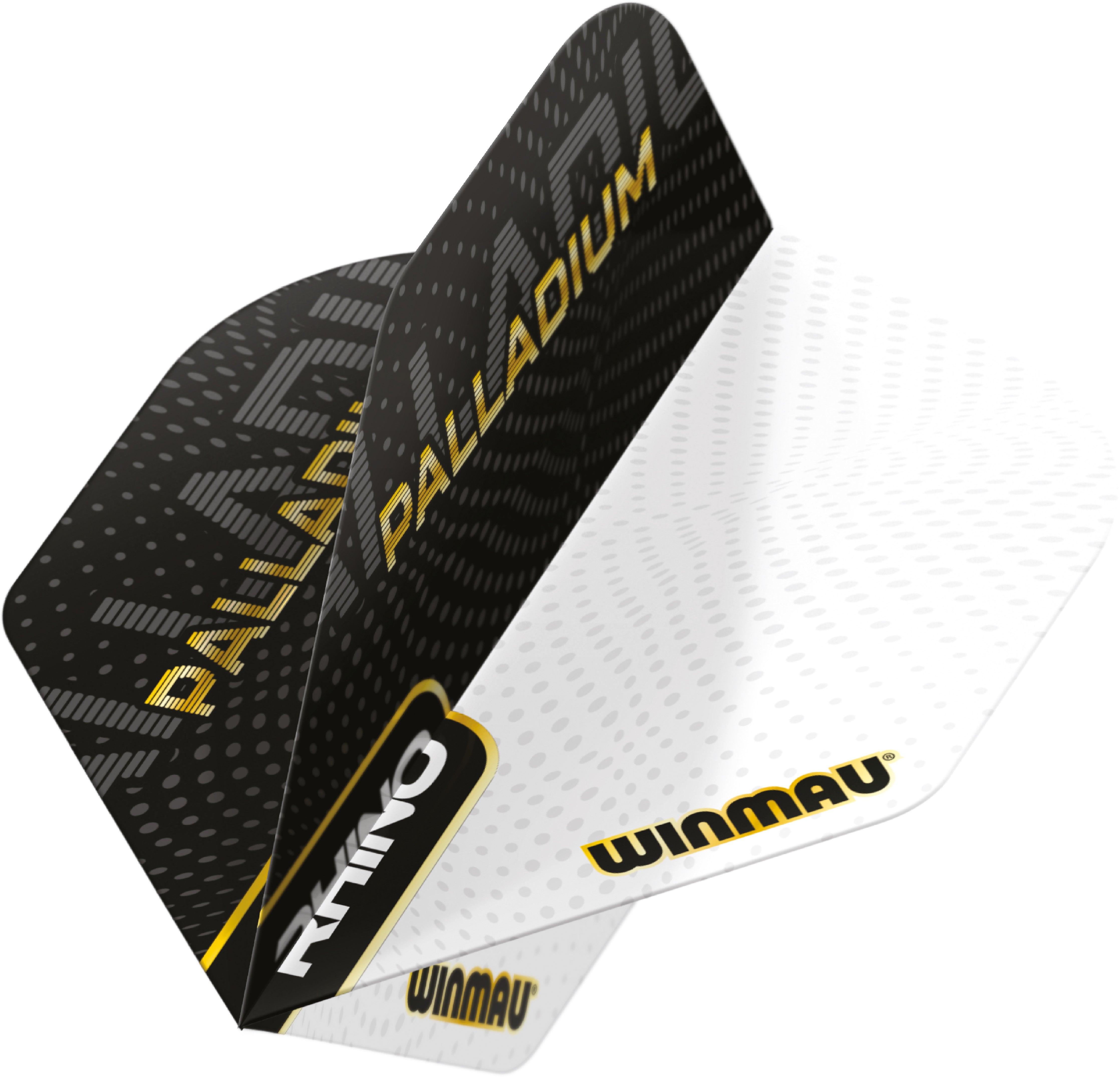 Winmau Rhino - Extra Thick - Palladium Black & White  - Dart Flights - Standard Shape