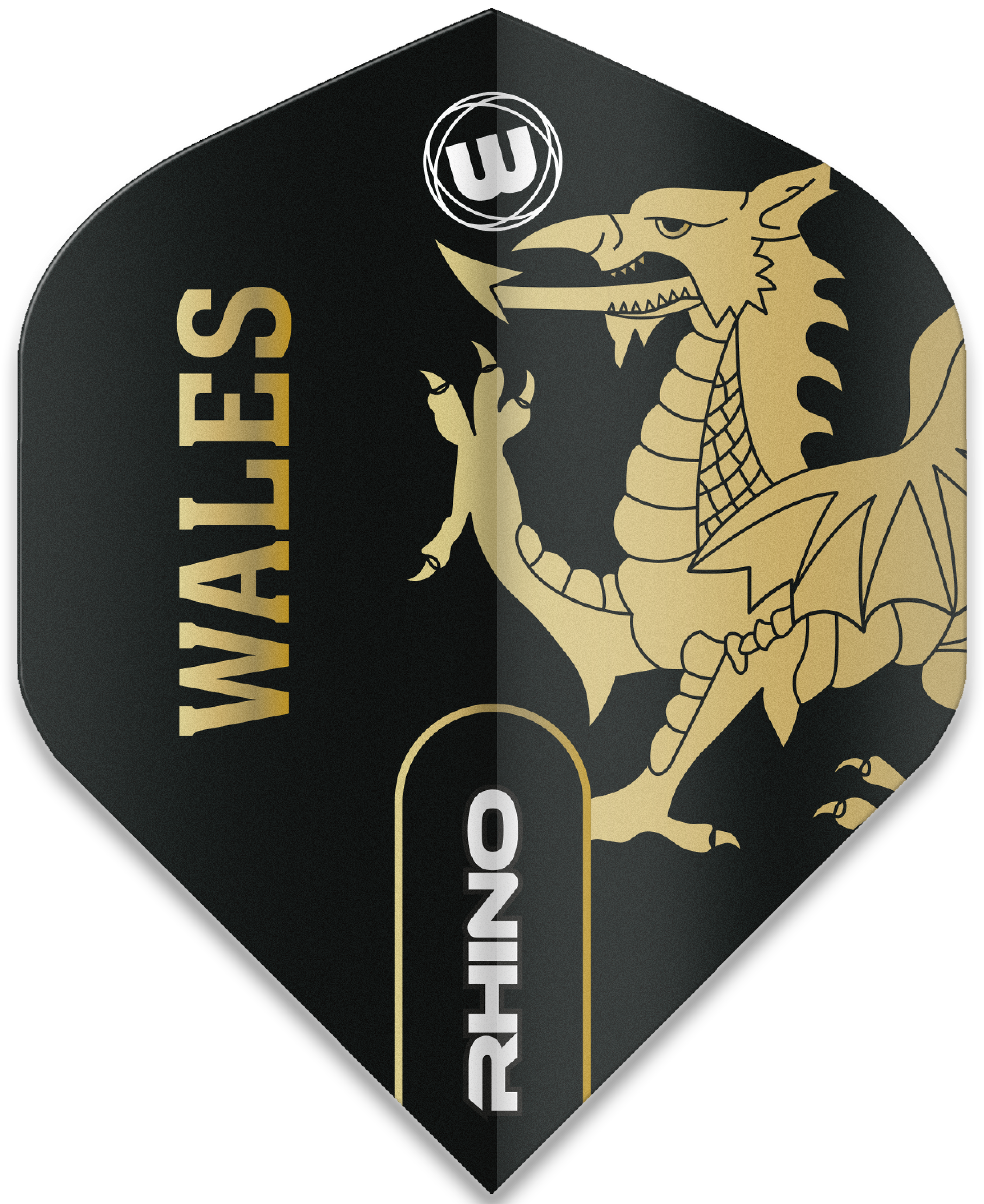 Winmau Rhino - Dart Flights - Black and Gold Flag - Wales
