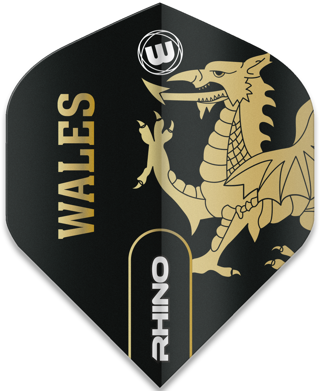 Winmau Rhino - Dart Flights - Black and Gold Flag - Wales