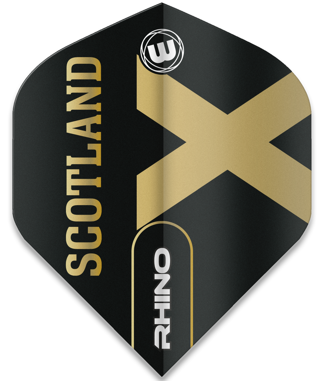 Winmau Rhino - Dart Flights - Black And Gold Flag - Scotland