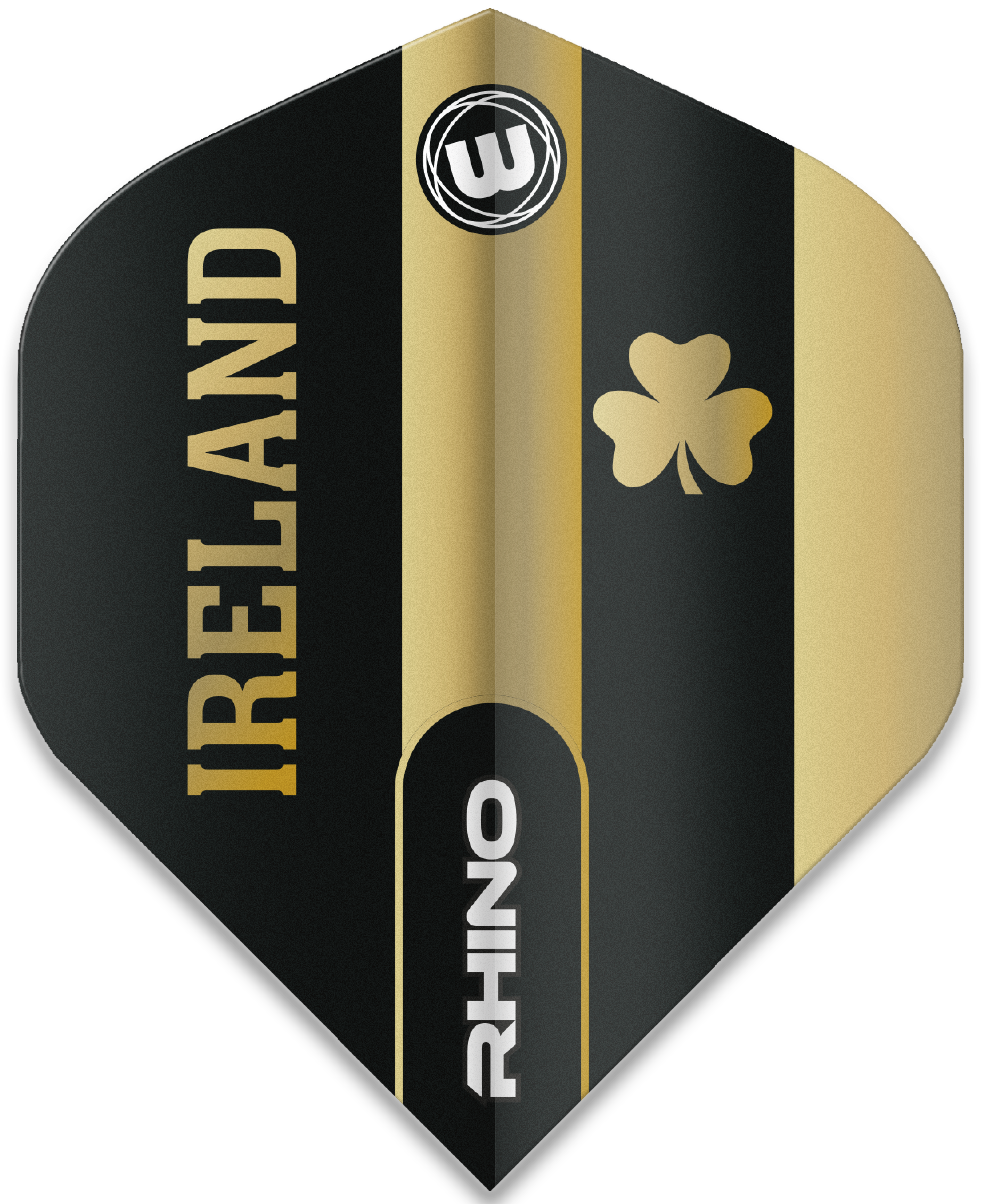 Winmau Rhino - Dart Flights - Black and Gold Flag - Ireland