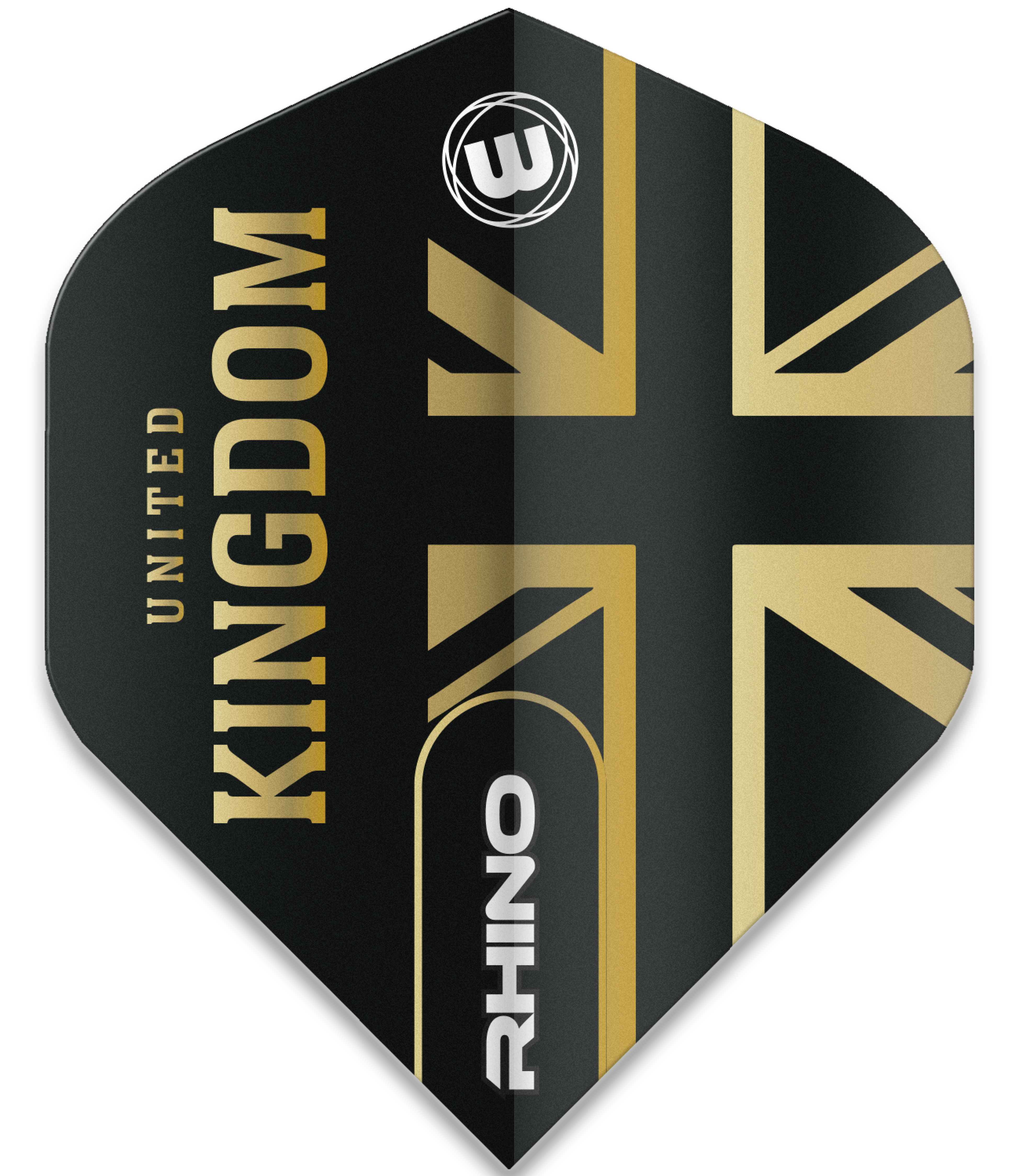 Winmau Rhino - Dart Flights - Black and Gold Flag - United Kingdom