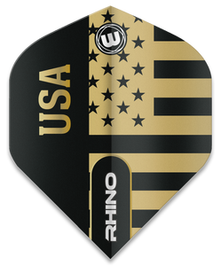 Winmau Rhino - Dart Flights - Black and Gold Flag - USA