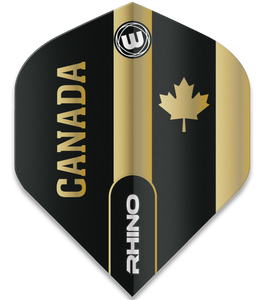 Winmau Rhino - Dart Flights - Black and Gold Flag - Canada