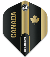 Winmau Rhino - Dart Flights - Black and Gold Flag - Canada