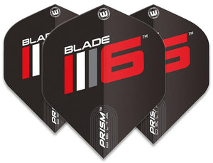 Winmau Prism Delta - Standard Dart Flights - 100 Micorn - Blade 6 - Black