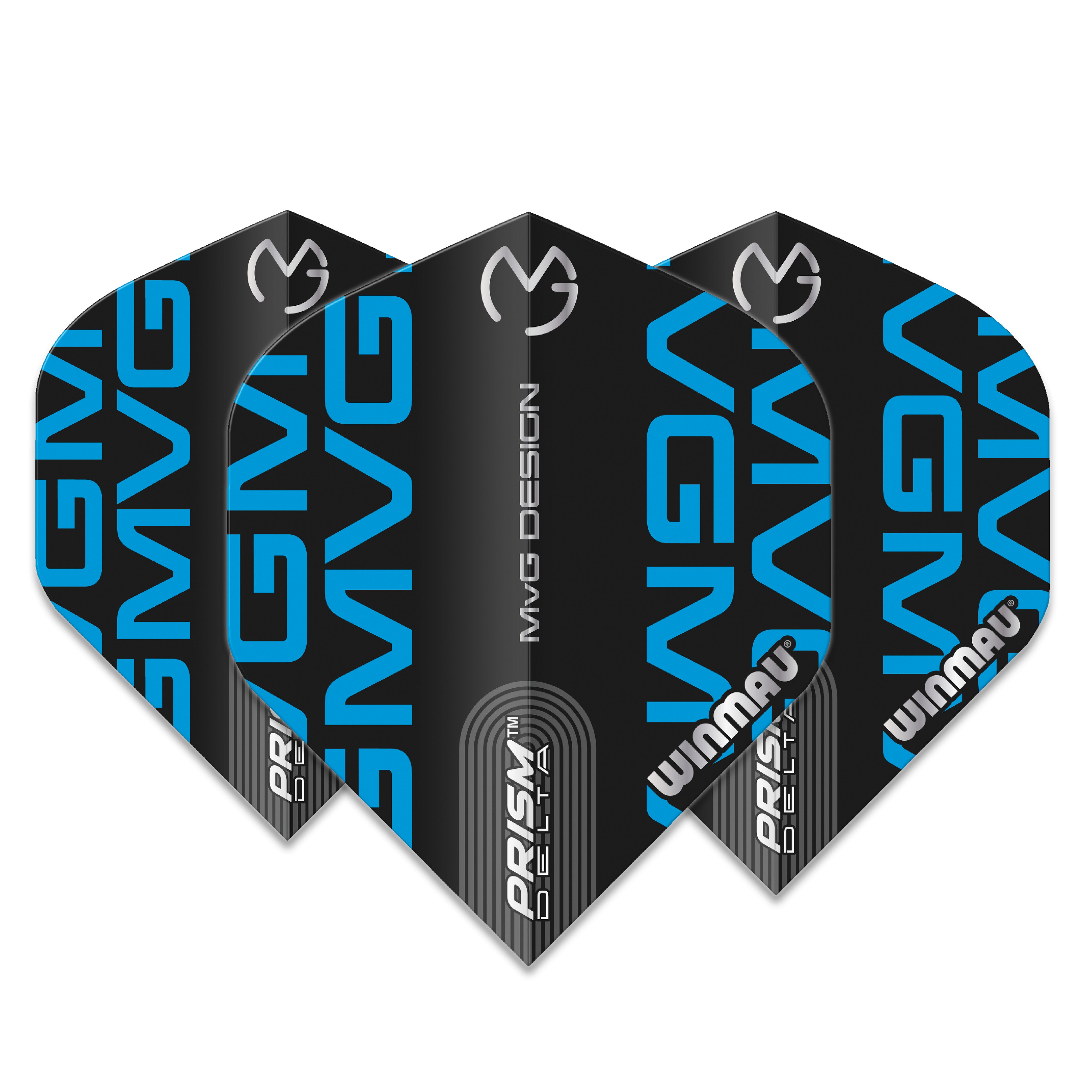 Winmau MVG Prism Delta Dart Flights - Extra Thick - 100 Micron - Blue