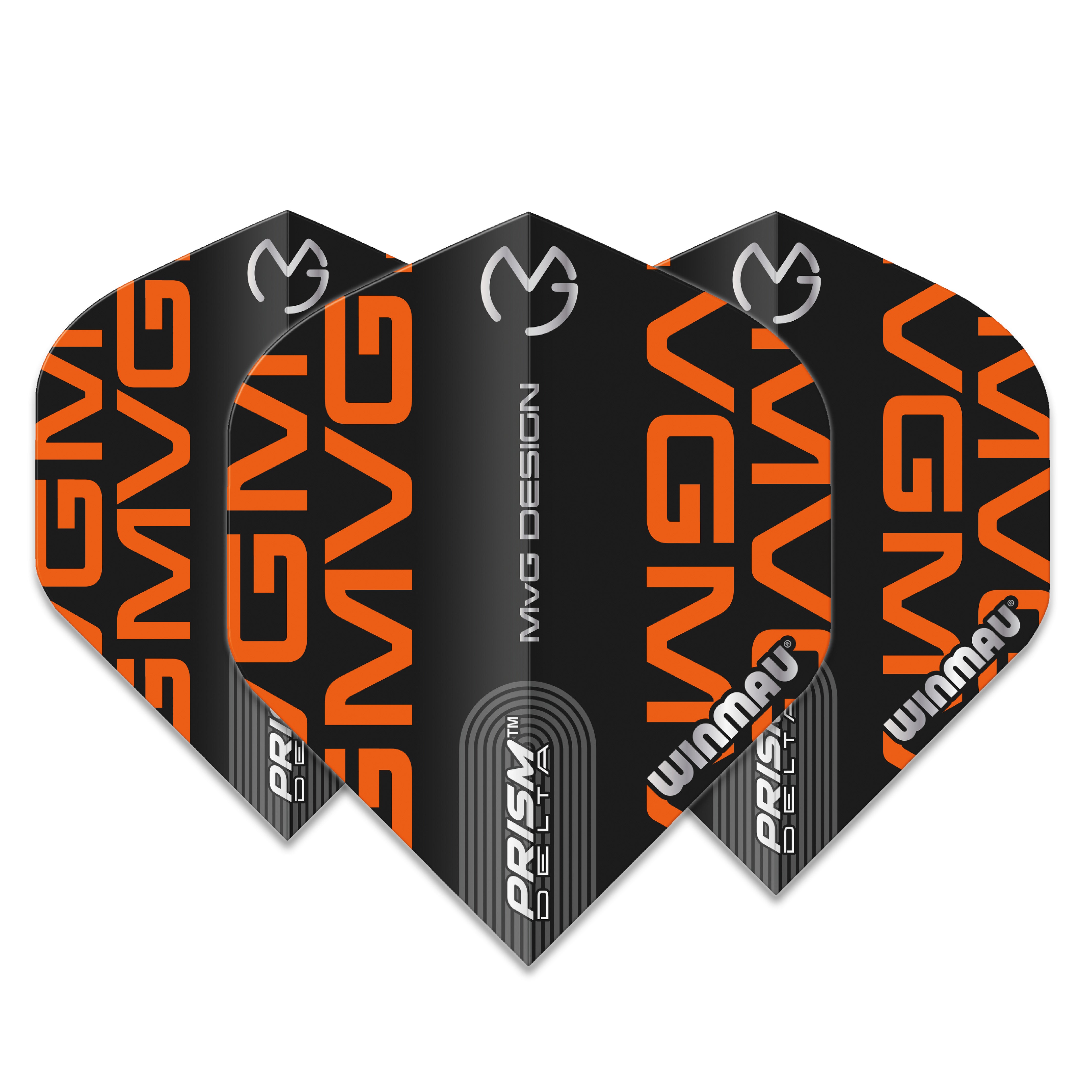 Winmau MVG Prism Delta Dart Flights - Extra Thick - 100 Micron - Orange