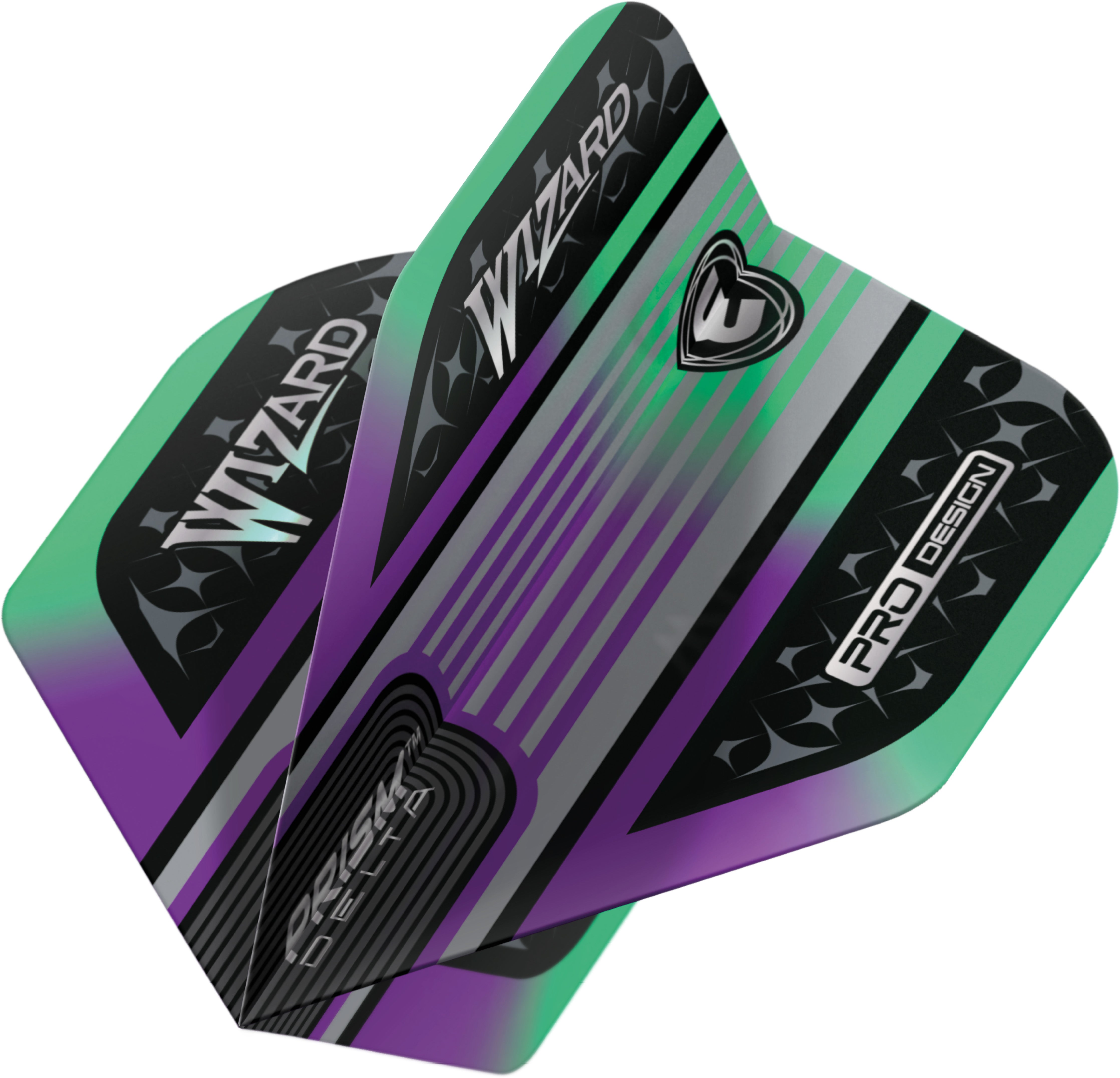 Winamu Prism Delta - Simon Whitlock - Wizard Rainbow & Silver - Dart Flights - Standard Shape