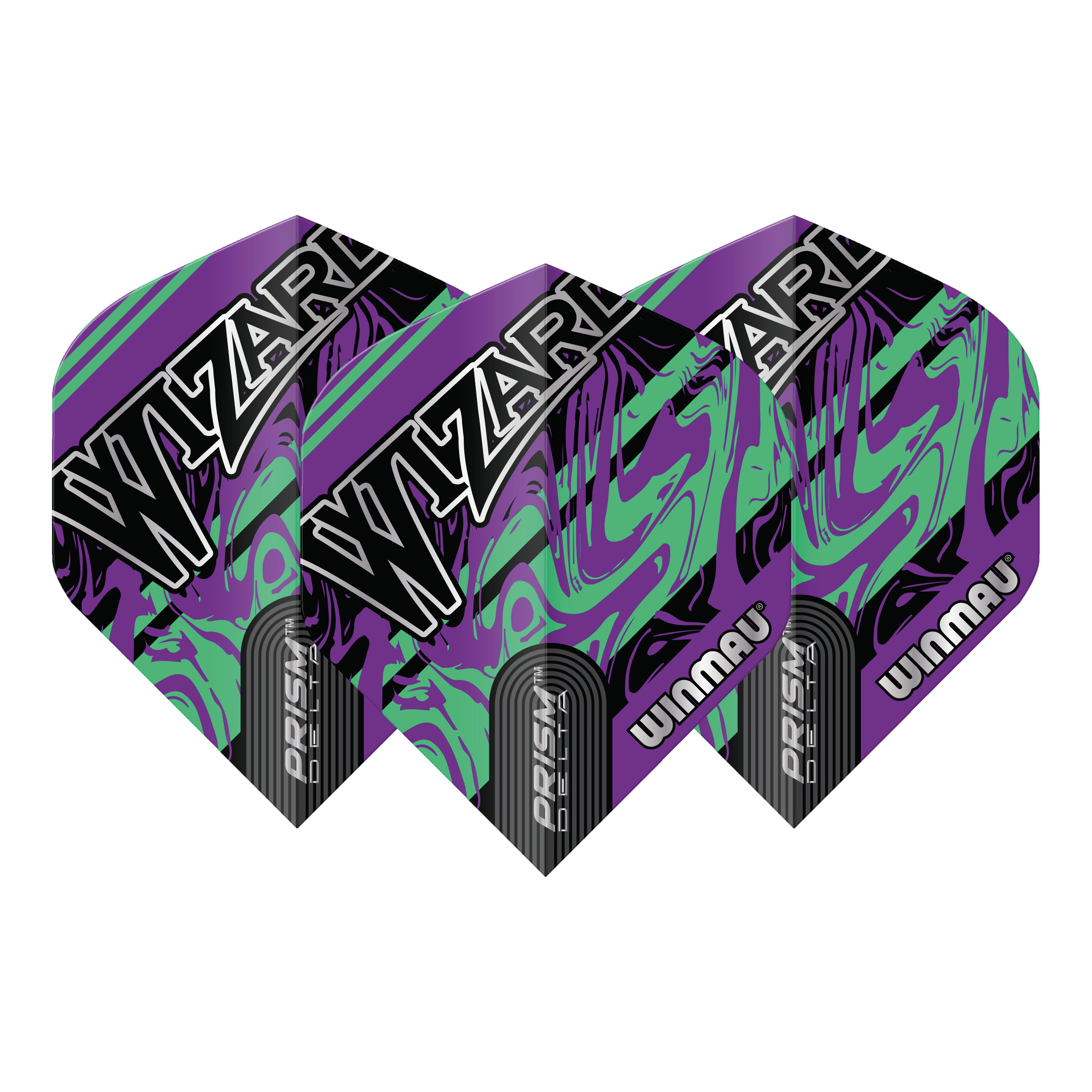 Winmau Prism Delta - Simon Whitlock - Wizard Purple & Green - Dart Flights - Standard Shape