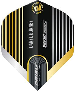 Winmau Prism Delta - Daryl Gurney - Black & Gold - Dart Flights - Standard Shape