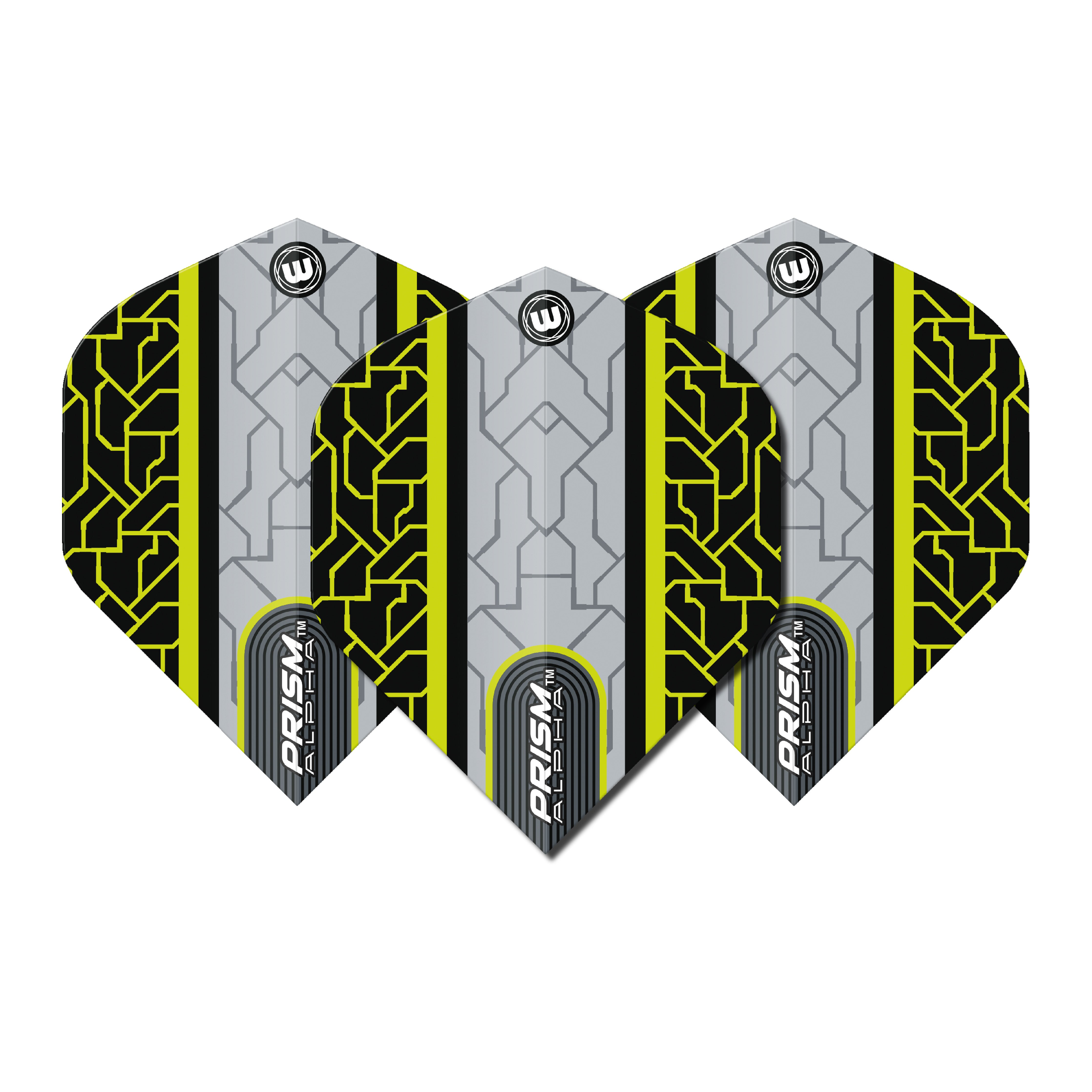 Winmau Prism Alpha  - Extra Thick - Dart Flights - Neon Yellow - Standard Shape