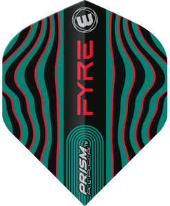 Winmau Prism Alpha  - Extra Thick - Dart Flights - Fyre - Red & Teal - Standard Shape