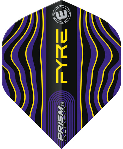 Winmau Prism Alpha  - Extra Thick - Dart Flights - Fyre - Purple & Yellow - Standard Shape