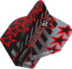 Winmau Prism Alpha - Joe Cullen - Grey & Black - Extra Thick - Dart Flights - Standard Shape
