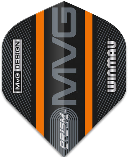 Winmau MVG Prism Alpha Dart Flights - Extra Thick - 100 Micron - Orange