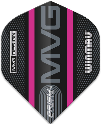 Winmau MVG Prism Alpha Dart Flights - Extra Thick - 100 Micron - Pink