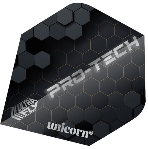 Unicorn Hi-Lites 3 Polyester Dart Flights Black Swirl Design Made