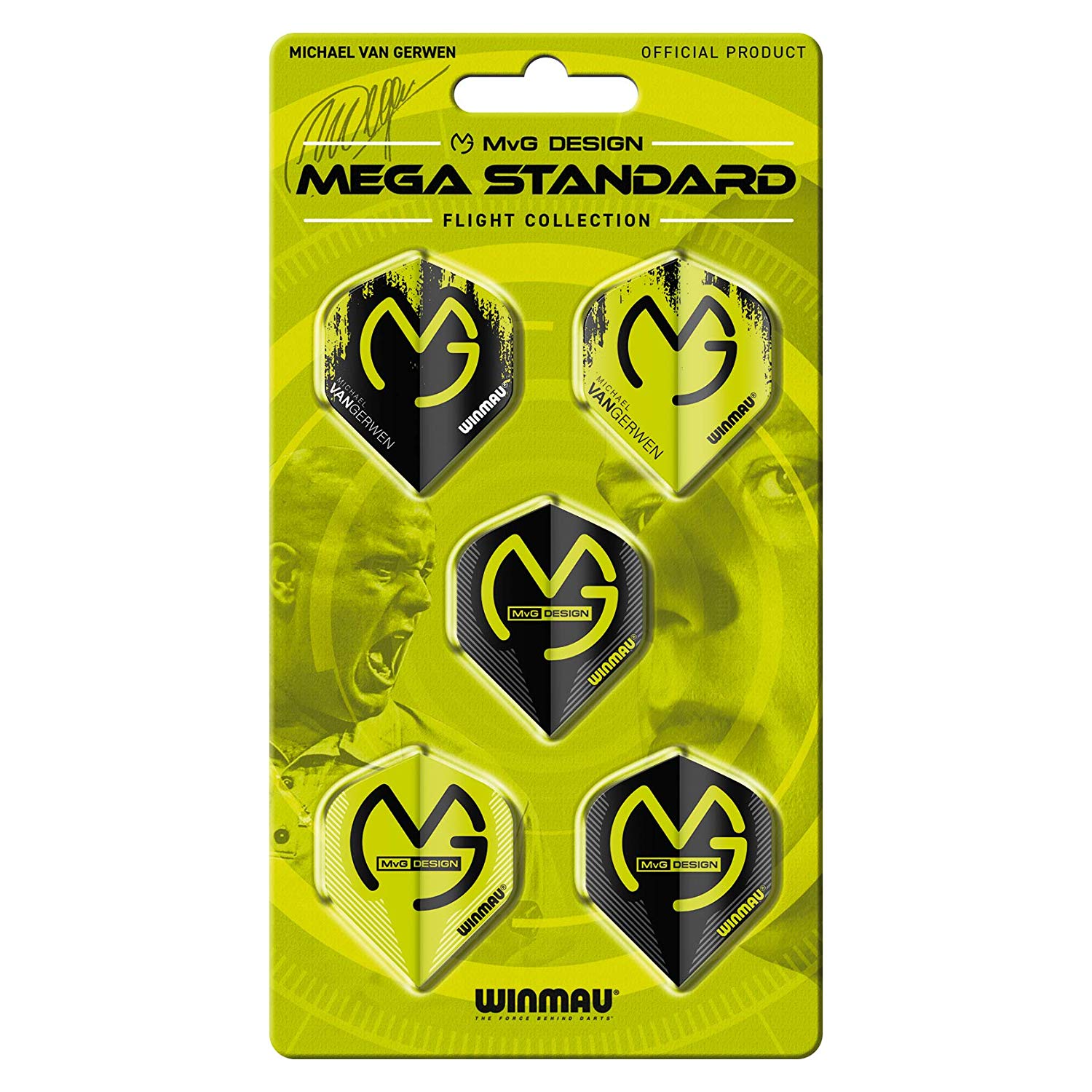 Winmau MvG Mega Standard - Flight Collection - 5 Sets of Flights - 75 Micron - MvG Design