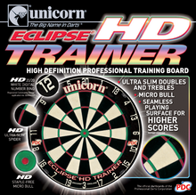 Unicorn Eclipse HD Trainer Dartboard - Professional - Thinner Doubles and Trebles HD Trainer - Steel Tip