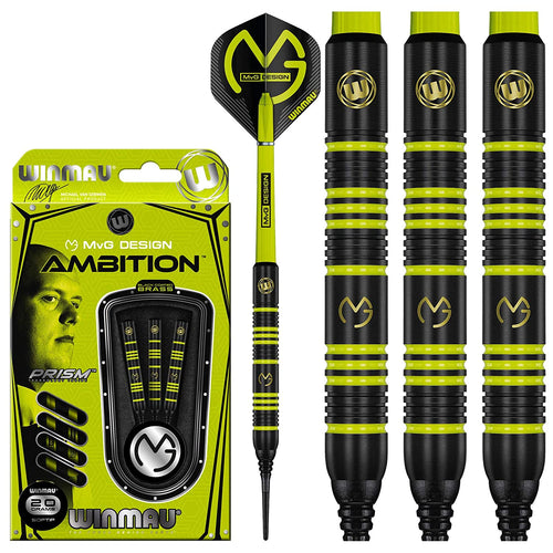 Winmau Michael van Gerwen Darts - Soft Tip Coated Brass - MVG - Ambition - 20g