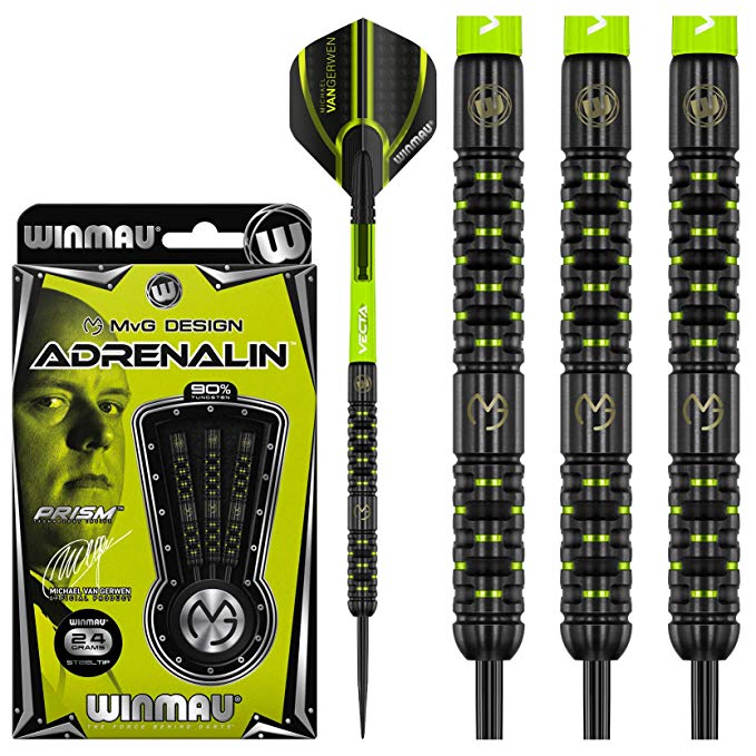 Winmau Michael van Gerwen Darts - Steel Tip - 90% Tungsten - MvG - Adrenalin - 22g to 25g