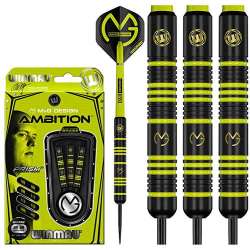 Winmau Michael van Gerwen Darts - Steel Tip Coated Brass - MVG - Ambition - 22g