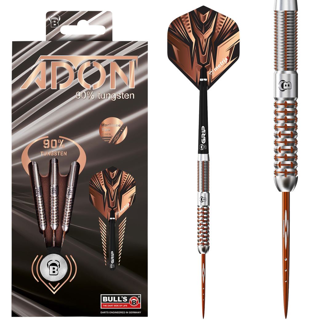 BULL'S Adon Steel Tip Darts - 90% Tungsten - 21g 23g 25g