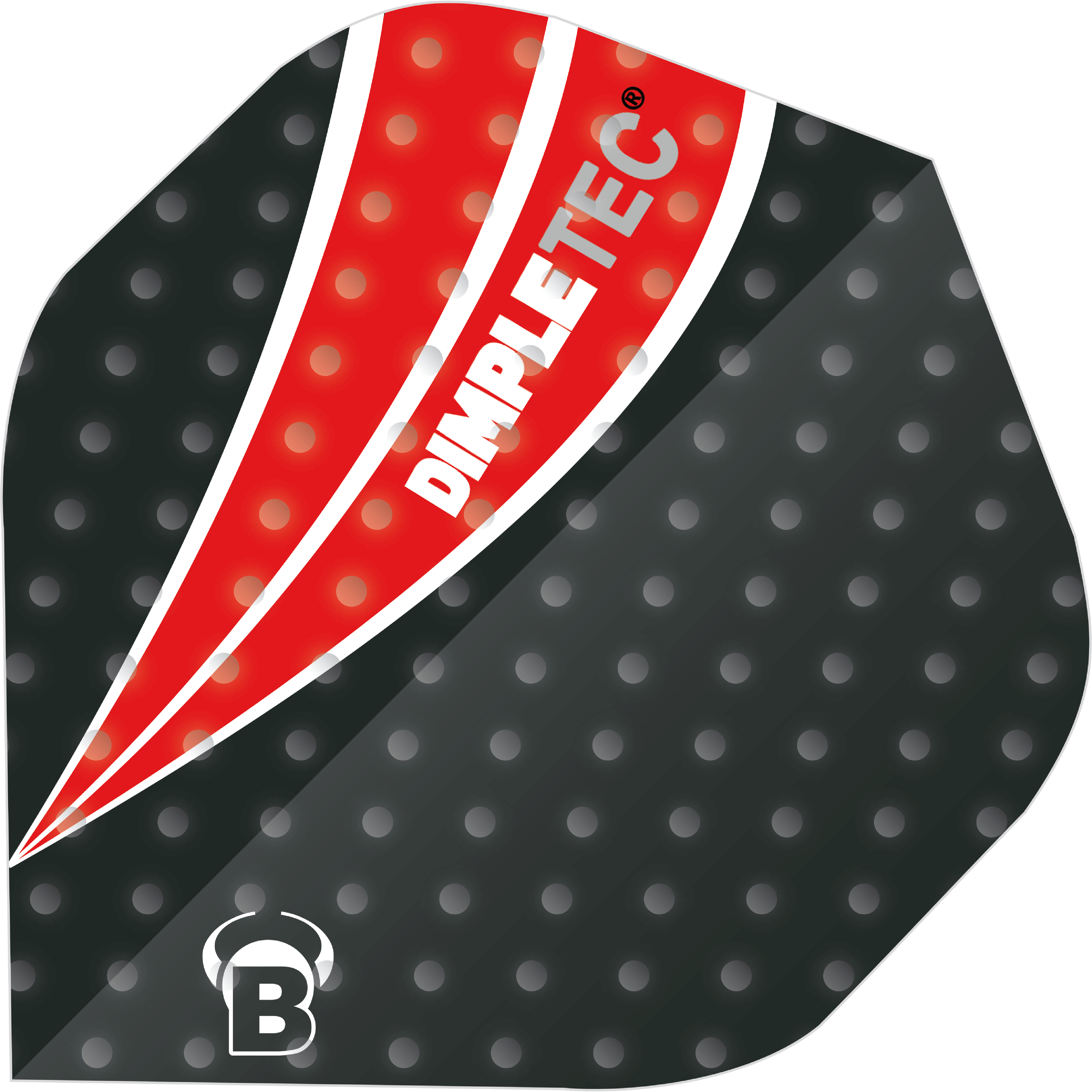 BULL'S Dimpletec Black & Red Dart Flights - B Standard Shape